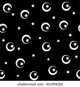 Circle chaotic seamless pattern. Fashion graphic background design. Modern stylish abstract texture. Colorful template for prints, textiles, wrapping, wallpaper, website. VECTOR illustration