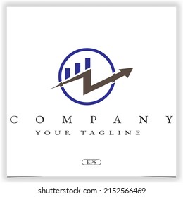 circle chart arrow business logo premium elegant template vector eps 10