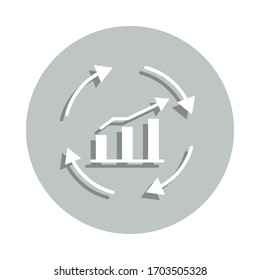 circle, chart, arrow, trends and patterns badge icon. Simple glyph, flat vector of Business icons for ui and ux, website or mobile application