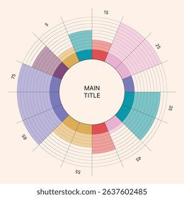 Circle Chart Business Infographic Editable Template for Extensive Data Visualization. Simple creative Infographic vector elements, charts, diagrams, steps and options for Business Presentation.
