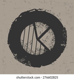 Circle chart design on grunge background, grunge vector 