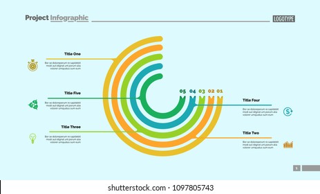 Circle Chart with Five Elements Slide