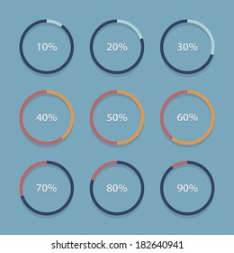 Circle Chart, Graph, Infographic Percentage Templates Collection.