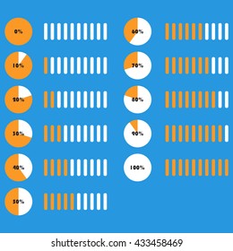 Circle chart, graph, infographic percentage templates collection