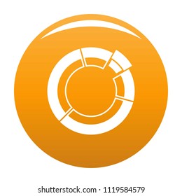 Circle chart icon. Simple illustration of circle chart vector icon for any any design orange