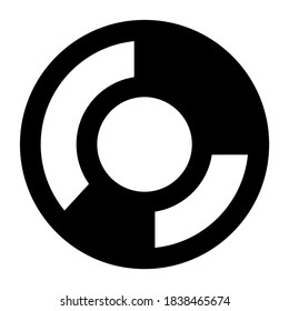 Circle chart icon style, vector design of statistical chart 