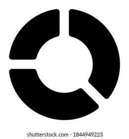 Circle chart icon style, vector design of statistical chart 