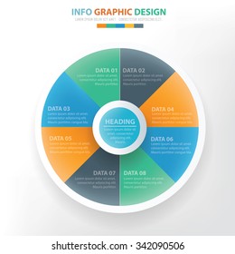 Circle chart info graphic design. Clean vector.