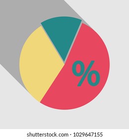 Circle chart infographic with 15 percent template with 3 options for presentations, advertising, layouts, annual reports. Vector illustration.