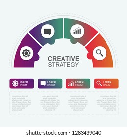 Circle chart of infographic business template for diagram, graphic, workflow and presentation banner.