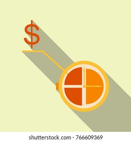Circle chart infographic with dollar template with 3 options for presentations, advertising, layouts, annual reports. Vector illustration