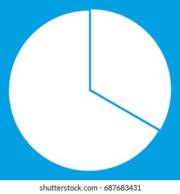 Circle chart infographic icon white isolated on blue background vector illustration