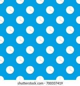 Circle chart infographic pattern repeat seamless in blue color for any design. Vector geometric illustration