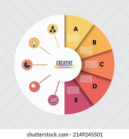 Circle chart infographic template with 10 options for presentations, advertising, layouts, annual reports
