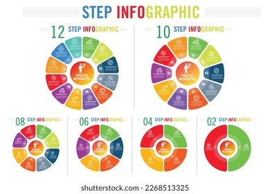 Informationsvorlage für die Circle Chart mit 2 Optionen für Präsentationen, Werbung, Layouts, Jahresberichte