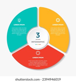 Plantilla de infografía de la gráfica circular con 3 opciones para presentaciones, publicidad, diseños, informes anuales