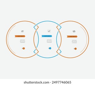 Circle chart infographic template with 3 options for presentations