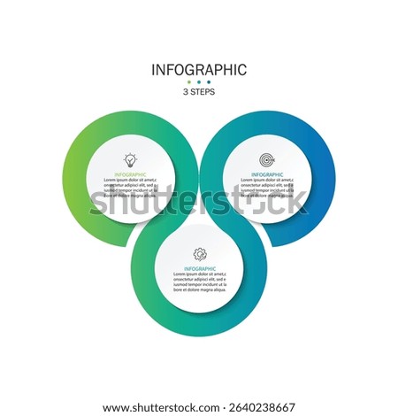 Circle chart infographic template with 3 options for presentations