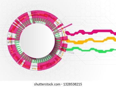 Circle chart infographic template with 4 options for presentations, advertising, layouts, annual reports. Vector illustration. 