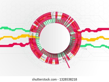 Circle chart infographic template with 4 options for presentations, advertising, layouts, annual reports. Vector illustration. 