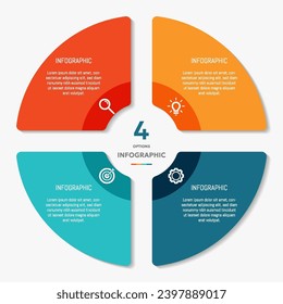 Circle chart infographic template with 4 options for presentations