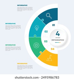 Kreisdiagramm-Infografik-Vorlage mit 4 Präsentationsoptionen