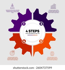 Circle chart infographic template with 4 options for presentations. Vector illustration Eps	
