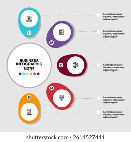 Circle chart infographic template with 4 options for presentations. Vector illustration Eps	
