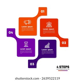 Circle chart infographic template with 4 options for strategy presentations Business. Vector Eps