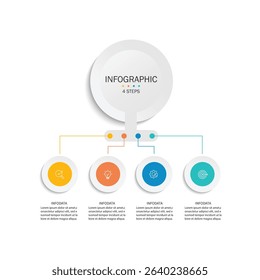 Circle chart infographic template with 4 options for presentations