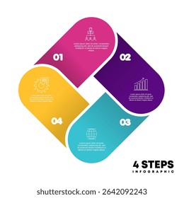 Circle chart infographic template with 4 options for strategy presentations Business. Vector Eps	