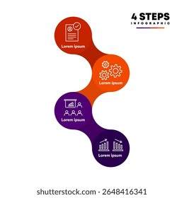 Modelo infográfico de gráfico circular com 4 opções para apresentações de estratégia. Eps de ilustração vetorial	