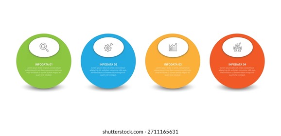 Plantilla de infografía de gráfico circular con 4 opciones para presentaciones