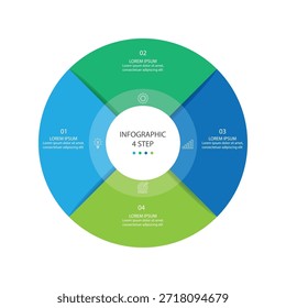 Plantilla de infografía de gráfico circular con 4 opciones.