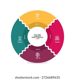 Modelo infográfico de gráfico circular com 4 opções para apresentações. Eps de ilustração vetorial
