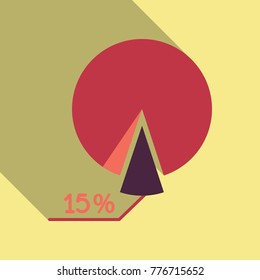 Circle chart infographic template with 4 sectors and one thousand dollars line for presentations, advertising, layouts, annual reports. Vector illustration.