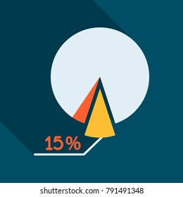 Circle chart infographic template with 4 sectors and one thousand dollars line for presentations, advertising, layouts, annual reports. Vector illustration.