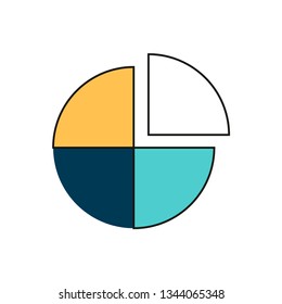 Circle chart infographic template with 6 options for presentations, advertising, layouts, annual reports. Vector illustration