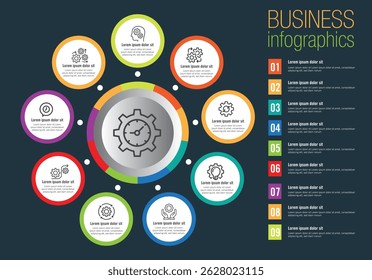 Circle chart infographic template with options for presentations, advertising, layouts, annual reports