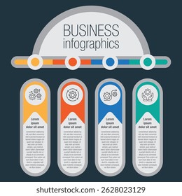 Circle chart infographic template with options for presentations, advertising, layouts, annual reports