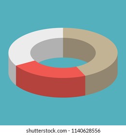 Circle chart infographic template for presentations, advertising, layouts, annual reports. Vector illustration.