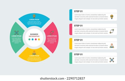 Circle chart infographic templates, process, step