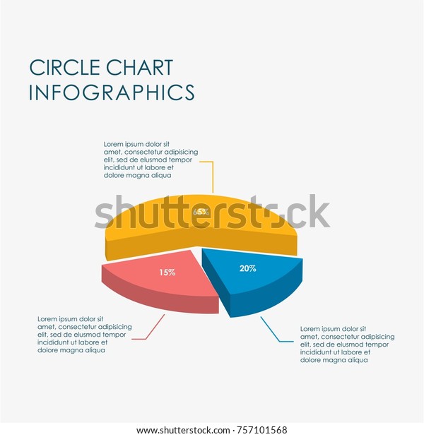 Circle\
Chart Infographics Flat Design 3D Vector\
Template