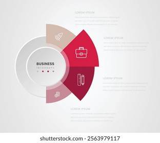 Circle chart for infographics. Vector diagram with 4 options. Can be used for graph, presentation, report, step options, web design.