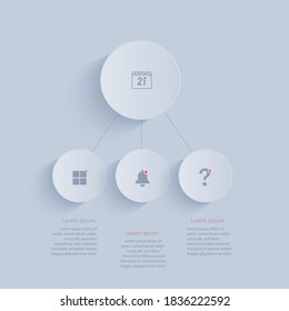 Circle chart origami paper color in Vector infographic template for diagram presentation, chart, business concept with 2-3step and element options
