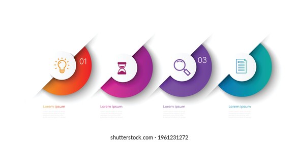 Circle chart origami paper color in Vector infographic template for diagram presentation, chart, business concept with 2-3step and elements options