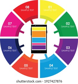 circle chart pattern with put text