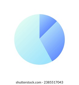 Circle chart pixel perfect flat gradient two-color ui icon. Visualization of data. Business analytics. Simple filled pictogram. GUI, UX design for mobile application. Vector isolated RGB illustration