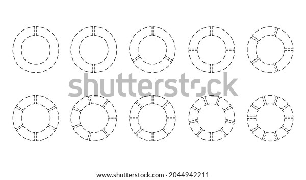 Circle chart section segments set vector\
diagram segments pie template. Circle segments set. Various number\
of sectors divide the circle on equal parts. From 1 to 10. Pie\
chart set. Diagram\
collection