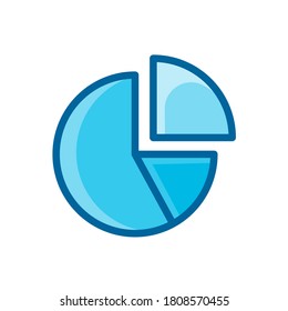 símbolo de gráfico circular color azul, Ilustración vectorial